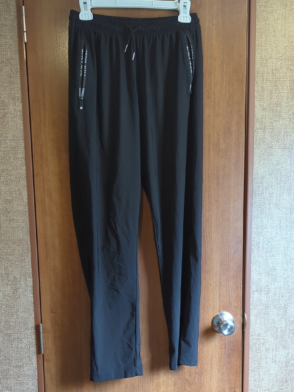 Women's Black Drawstring Jogger Pants - Lightweight Elastic Waist